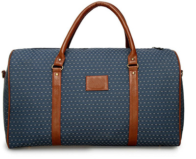 

Shrih Faux Leather Vintage Travel Duffle bag Travel Duffel Bag(Blue, Brown)
