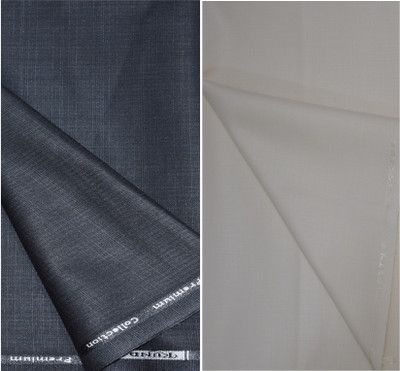 KUNDAN SULZ GWALIOR Cotton Blend Self Design Shirt & Trouser Fabric