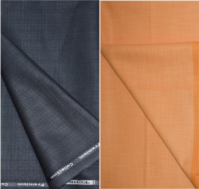 KUNDAN SULZ GWALIOR Cotton Blend Self Design Shirt & Trouser Fabric