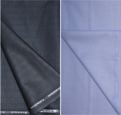 KUNDAN SULZ GWALIOR Cotton Blend Self Design Shirt & Trouser Fabric