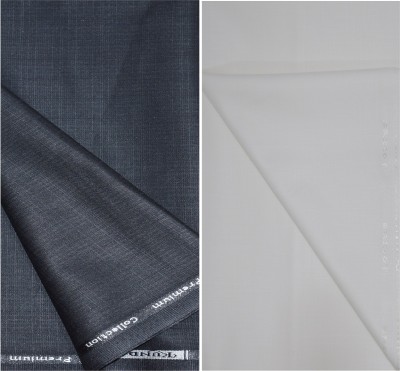KUNDAN SULZ GWALIOR Cotton Blend Self Design Shirt & Trouser Fabric