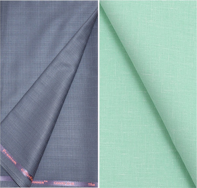 KUNDAN SULZ GWALIOR Cotton Blend Self Design Shirt & Trouser Fabric