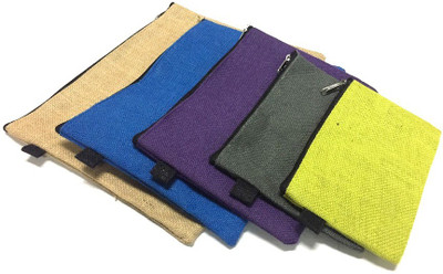 

Yes Jute Jute Zipper Bag(Set Of 5, Brown)