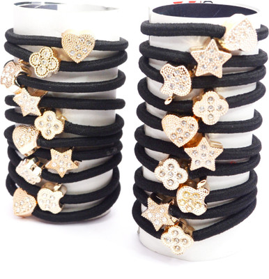 

PiratesFashion Fashionable medium size 2 set band Rubber Band(Black)