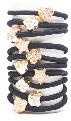 

PiratesFashion Set of 10 fashionable medium size band Rubber Band(Black)