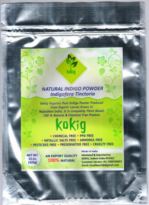 

kokig 100% natural herbal organic INDIGO POWDER - Natural Way of Coloring Hair - 425 gram(425 g)