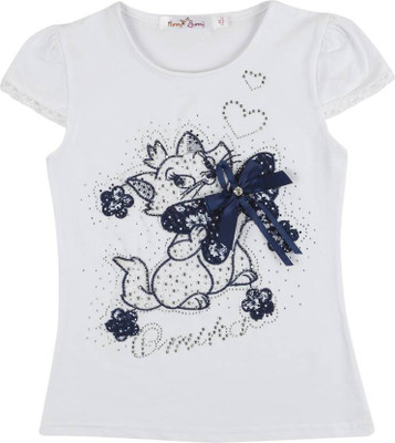 

Hunny Bunny Girls Casual Cotton Lycra Blend Top(White, Pack of 1