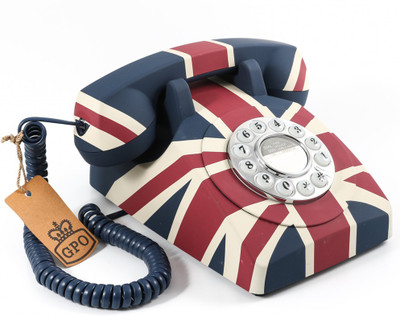 

GPO Retro Union Jack Telephone Corded Landline Phone(Blue)