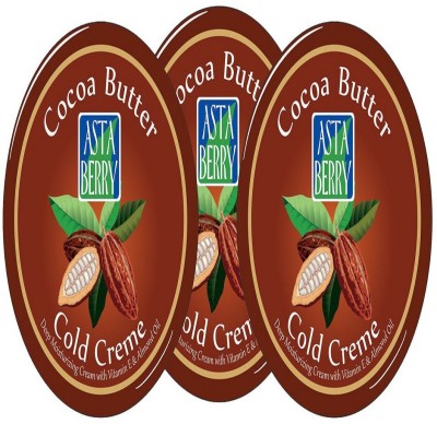 

Astaberry Cocoa Butter Cold Crème (50 gm) - With Cocoa Butter, Vitamin E & Almond Oil - Pack of 3(50 g)