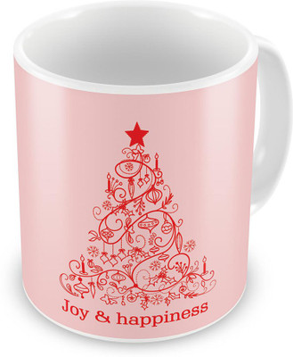 

Home India Joy n Happiness Quote Printed Cute Pink Coffee 607 Ceramic Mug(300 ml)