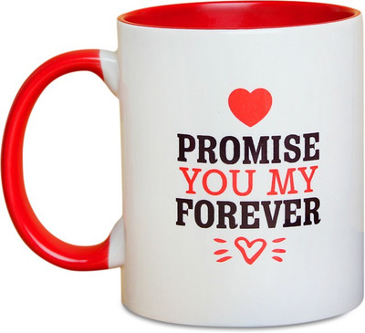 Floweraura Promise you my forever mug Ceramic Coffee Mug(350 ml)