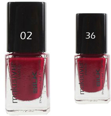 

Makeover Professional Nail Paint Combo Hot Red-02 , Dark-Magneta-36 (9 ml, Pack of 2) Multi(Pack of 2)
