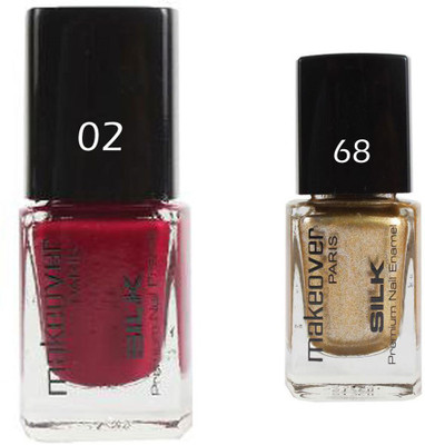 

Makeover Professional Nail Paint Combo Hot Red-02 , Sparking-Golden-68 (9 ml, Pack of 2) Multi(Pack of 2)