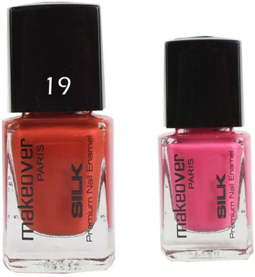 

Makeover Professional Nail Paint Combo Spicy-Magneta-19 , Natural-Pink-24 (9 ml, Pack of 2) Multi(Pack of 2)