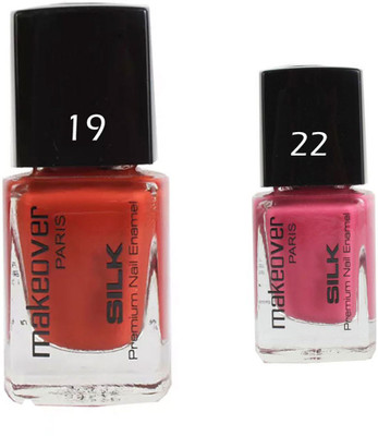 

Makeover Professional Nail Paint Combo Spicy-Magneta-19 , Glaze-Pink-22 (9 ml, Pack of 2) Multi(Pack of 2)