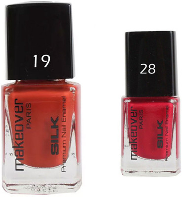 

Makeover Professional Nail Paint Spicy Magneta-19 , Nail Paint Rosewood Pink-28 Multi(Pack of 2)