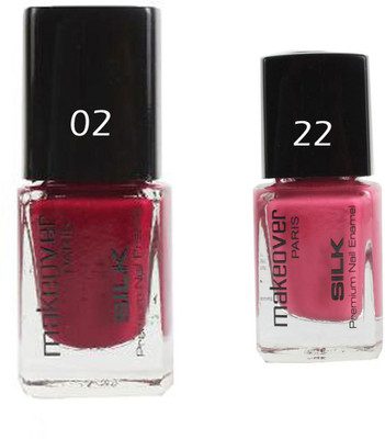 

Makeover Professional Nail Paint Combo Hot Red-02 , Glaze-Pink-22 (9 ml, Pack of 2) Multi(Pack of 2)
