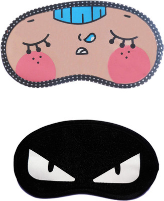 

Jenna Cartoon Super Smooth Sleep Mask, Blind Fold And Travel Accessory Napping WhiteEye (Pack of 2) Eye Shade(Multicolor)