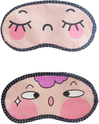 

Jenna Cartoon Super Smooth Sleep Mask, Blind Fold And Travel Accessory CloseEye PinkCheek (Pack of 2) Eye Shade(Multicolor)