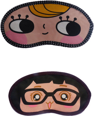 

Jenna Cartoon Super Smooth Sleep Mask, Blind Fold And Travel Accessory YellowHairHappy GirlSpecks (Pack of 2) Eye Shade(Multicolor)