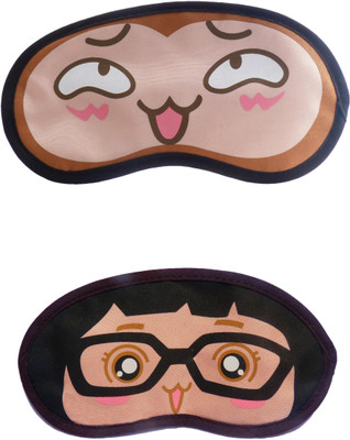 

Jenna Cartoon Super Smooth Sleep Mask, Blind Fold And Travel Accessory Happy GirlSpecks (Pack of 2) Eye Shade(Multicolor)