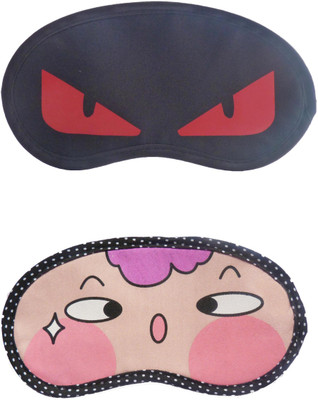 

Jenna Cartoon Super Smooth Sleep Mask, Blind Fold And Travel Accessory RedEye PinkCheek (Pack of 2) Eye Shade(Multicolor)