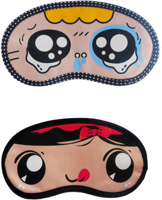 

Jenna Cartoon Super Smooth Sleep Mask, Blind Fold And Travel Accessory Y_TearyEye RedRibbon (Pack of 2) Eye Shade(Multicolor)