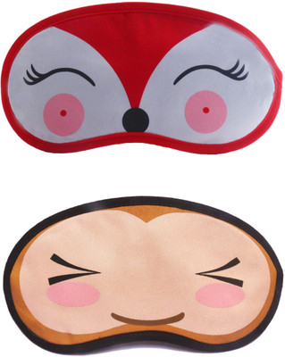 

Jenna Cartoon Super Smooth Sleep Mask, Blind Fold And Travel Accessory RedDeer WinkEye (Pack of 2) Eye Shade(Multicolor)