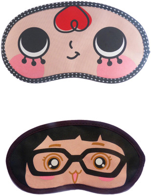 Jenna RedHair-GirlSpecks Cartoon Travel Sleeping Eye Cover Blindfold (Pack of 2)(2 g)