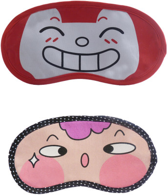 

Jenna Cartoon Super Smooth Sleep Mask, Blind Fold And Travel Accessory RedHappy PinkCheek (Pack of 2) Eye Shade(Multicolor)