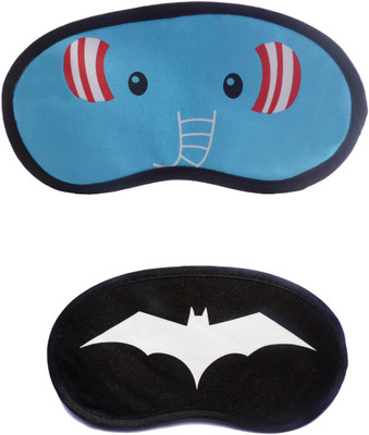 

Jenna Elephant-WhiteBat Cartoon Travel Sleeping Eye Cover Blindfold (Pack of 2)(2 g)