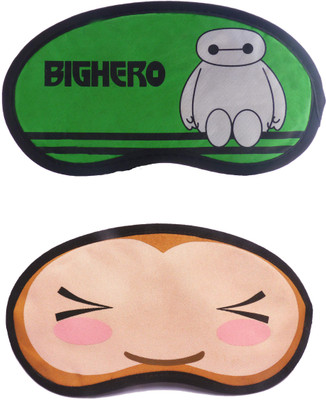 

Jenna Cartoon Super Smooth Sleep Mask, Blind Fold And Travel Accessory Green WinkEye (Pack of 2) Eye Shade(Multicolor)
