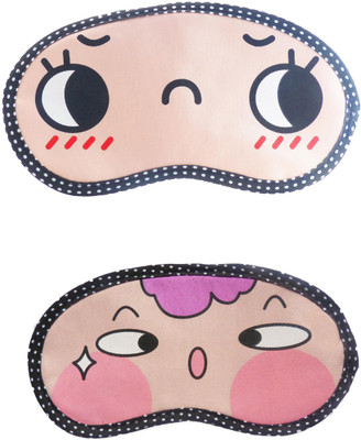 

Jenna Cartoon Super Smooth Sleep Mask, Blind Fold And Travel Accessory OpenEye PinkCheek (Pack of 2) Eye Shade(Multicolor)