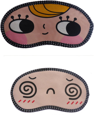Jenna YellowHairHappy-Spiral Cartoon Travel Sleeping Eye Cover Blindfold (Pack of 2)(2 g)