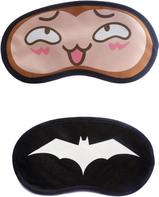 

Jenna Cartoon Super Smooth Sleep Mask, Blind Fold And Travel Accessory Happy WhiteBat (Pack of 2) Eye Shade(Multicolor)