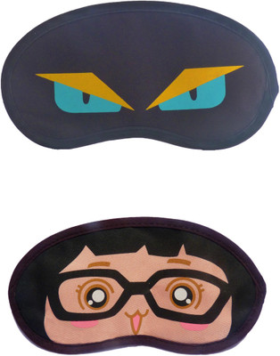 

Jenna Cartoon Super Smooth Sleep Mask, Blind Fold And Travel Accessory NinjaEye GirlSpecks (Pack of 2) Eye Shade(Multicolor)