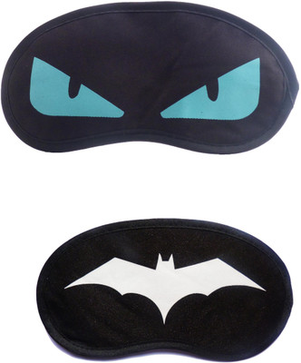 

Jenna Cartoon Super Smooth Sleep Mask, Blind Fold And Travel Accessory BlueEye WhiteBat (Pack of 2) Eye Shade(Multicolor)