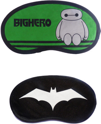 

Jenna Cartoon Super Smooth Sleep Mask, Blind Fold And Travel Accessory Green WhiteBat (Pack of 2) Eye Shade(Multicolor)