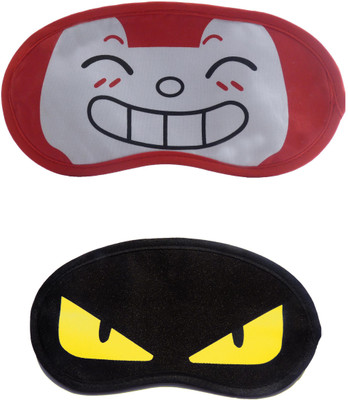 

Jenna Cartoon Super Smooth Sleep Mask, Blind Fold And Travel Accessory RedHappy YellowEye (Pack of 2) Eye Shade(Multicolor)