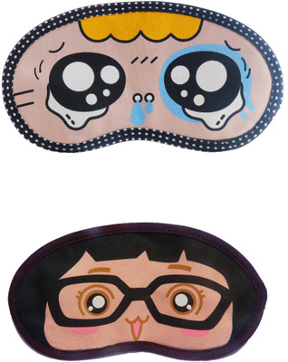 

Jenna Cartoon Super Smooth Sleep Mask, Blind Fold And Travel Accessory Y_TearyEye GirlSpecks (Pack of 2) Eye Shade(Multicolor)