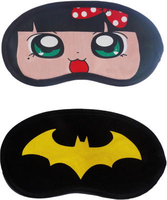 

Jenna PolkaDot-YellowBat Cartoon Travel Sleeping Eye Cover Blindfold (Pack of 2)(2 g)