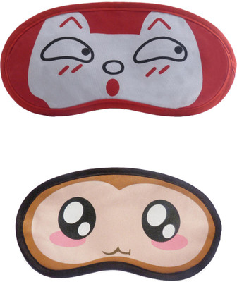 

Jenna Cartoon Super Smooth Sleep Mask, Blind Fold And Travel Accessory RedSurprise BigEye (Pack of 2) Eye Shade(Multicolor)