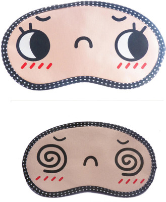 

Jenna Cartoon Super Smooth Sleep Mask, Blind Fold And Travel Accessory OpenEye Spiral (Pack of 2) Eye Shade(Multicolor)