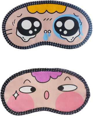 

Jenna Cartoon Super Smooth Sleep Mask, Blind Fold And Travel Accessory Y_TearyEye PinkCheek (Pack of 2) Eye Shade(Multicolor)