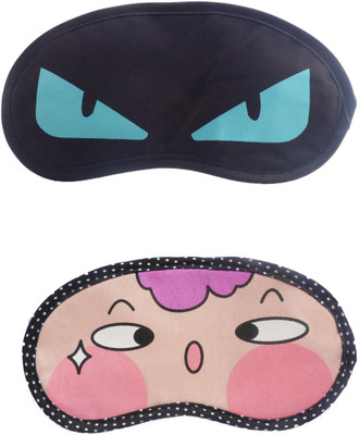 

Jenna Cartoon Super Smooth Sleep Mask, Blind Fold And Travel Accessory BlueEye PinkCheek (Pack of 2) Eye Shade(Multicolor)