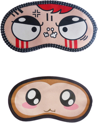 

Jenna Cartoon Super Smooth Sleep Mask, Blind Fold And Travel Accessory Angry BigEye (Pack of 2) Eye Shade(Multicolor)