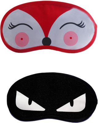 

Jenna Cartoon Super Smooth Sleep Mask, Blind Fold And Travel Accessory RedDeer WhiteEye (Pack of 2) Eye Shade(Multicolor)
