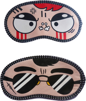 

Jenna Angry-BlackSpecks Cartoon Travel Sleeping Eye Cover Blindfold (Pack of 2)(2 g)