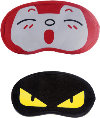 

Jenna Cartoon Super Smooth Sleep Mask, Blind Fold And Travel Accessory RedSleepy YellowEye (Pack of 2) Eye Shade(Multicolor)