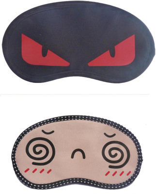 

Jenna Cartoon Super Smooth Sleep Mask, Blind Fold And Travel Accessory RedEye Spiral (Pack of 2) Eye Shade(Multicolor)